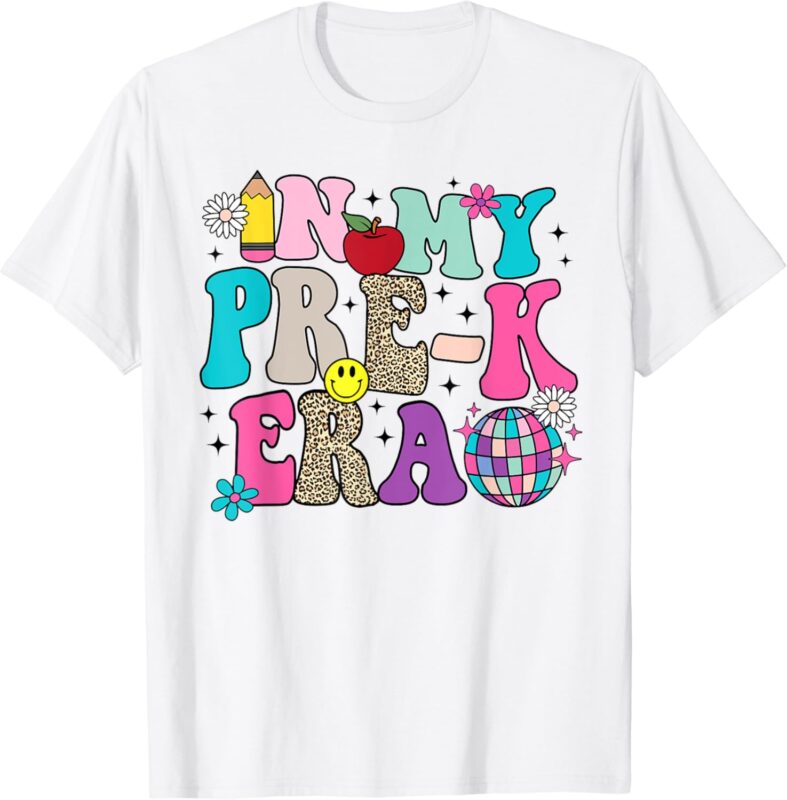 In My Pre-K Era Back To School Retro Groovy Preschool T-Shirt