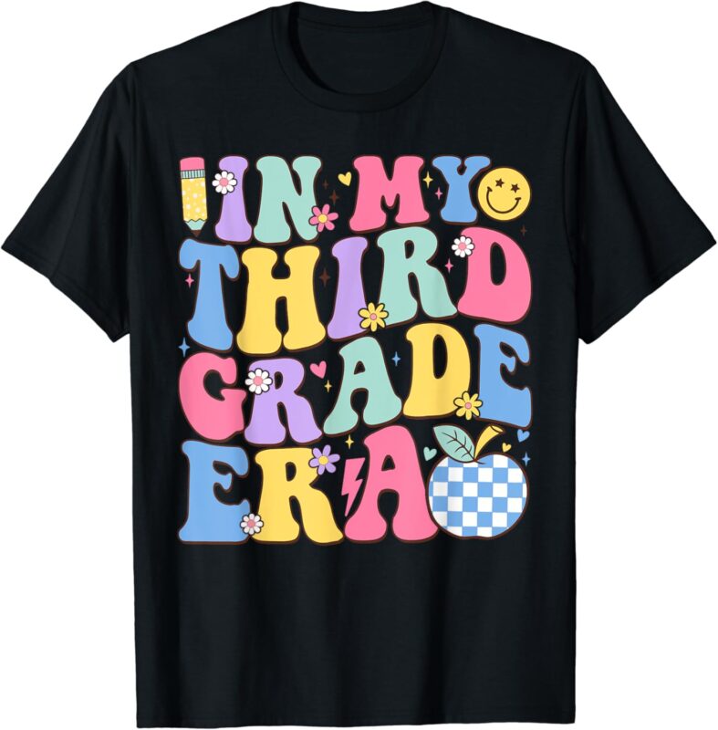 In My Third Grade Era Groovy Back To School Teachers Kids T-Shirt