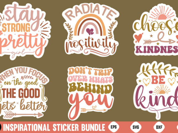 Inspirational sticker bundle design, motivational quotes