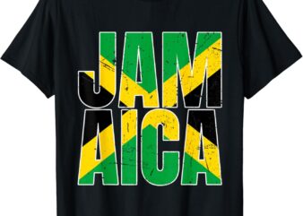 Jamaica Flag Retro Design Proud Jamaican Men Women Kids T-Shirt