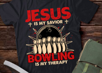Jesus Is My Savior Bowling Is My Therapy Vintage Gift lts-d