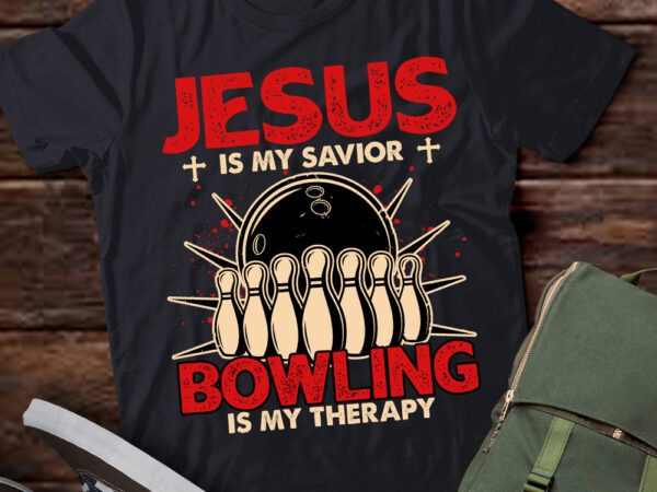 Jesus is my savior bowling is my therapy vintage gift lts-d vector clipart