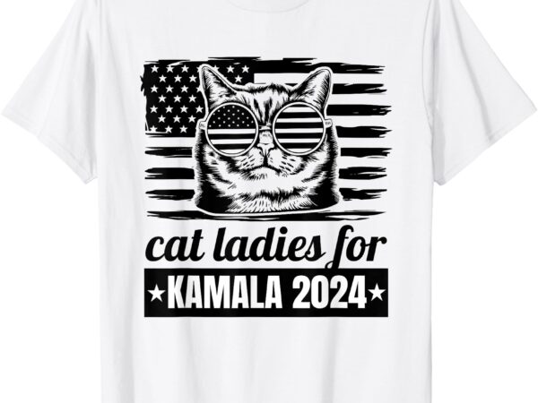 Kamala harris 2024 cat lady voting cats feminine funny women t-shirt (2)