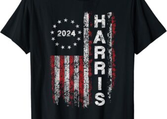 Kamala Harris 2024 For President Campaign US Flag Vintage T-Shirt