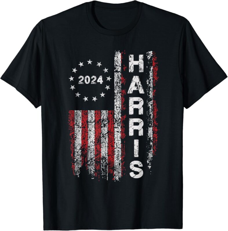 Kamala Harris 2024 For President Campaign US Flag Vintage T-Shirt