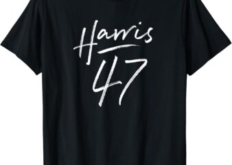 Kamala Harris 47 Feminine Script for Women Girls Harris 2024 T-Shirt