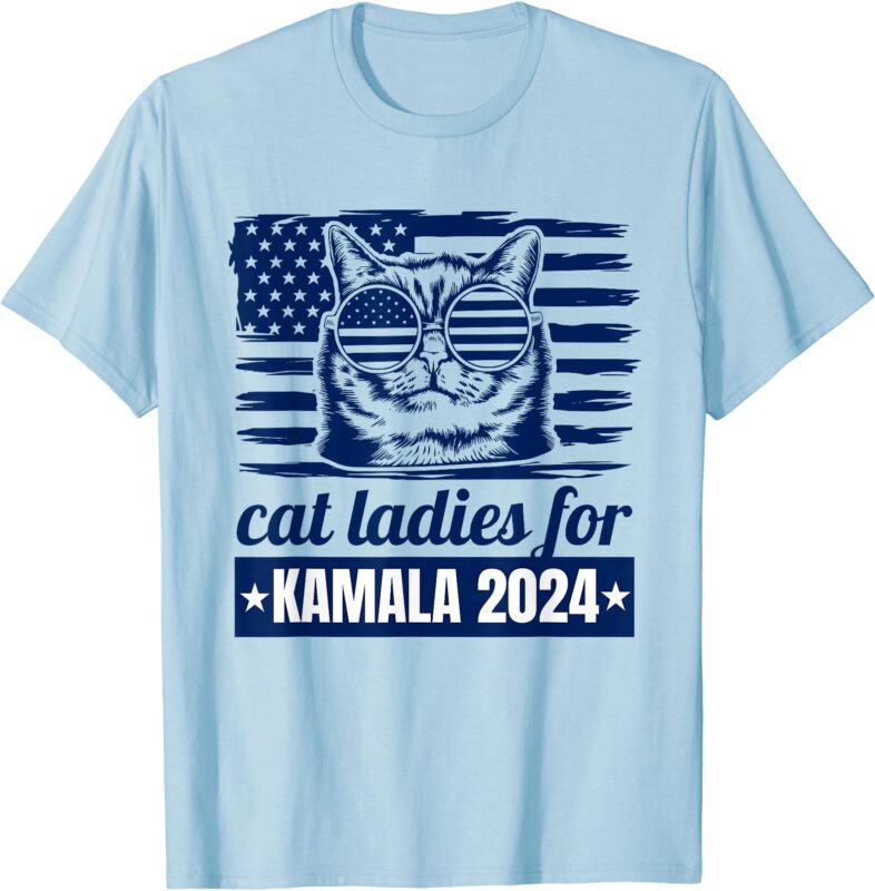 Kamala Harris Cat Lady 2024 Feminine Women Voting Funny T-Shirt