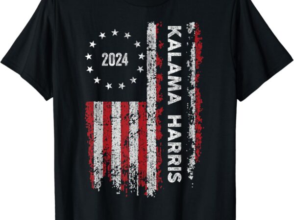 Kamala harris- kamala 2024 us flag democratic president t-shirt