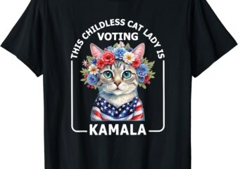 Kamala Harris Presiden 2024 Childless Cat Lady Madam T-Shirt