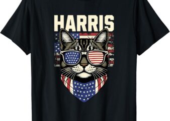 Kamala Harris for President 2024, Funny Cat Graphic T-Shirt