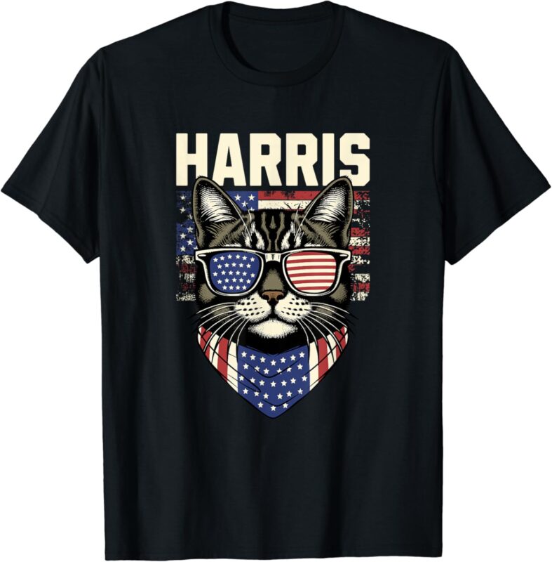 Kamala Harris for President 2024, Funny Cat Graphic T-Shirt