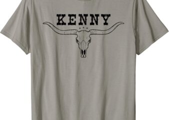 Kenny Vintage Bull Skull Retro Longhorn Southern Western T-Shirt