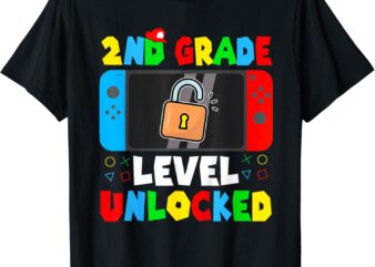 Kids Game Gaming 2nd Grade Level Unlocked First Day Boys T-Shirt