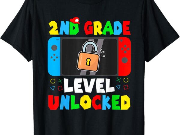 Kids game gaming 2nd grade level unlocked first day boys t-shirt