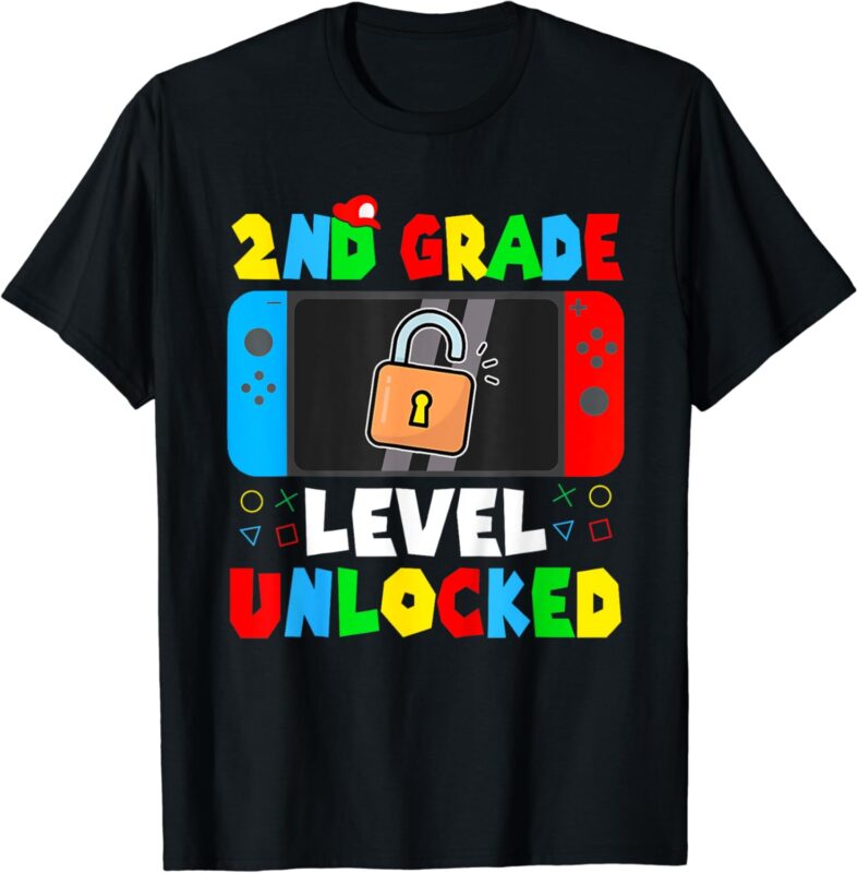 Kids Game Gaming 2nd Grade Level Unlocked First Day Boys T-Shirt