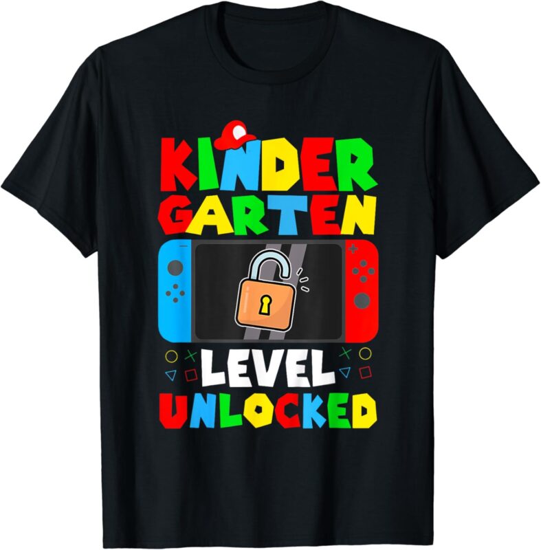 Kids Game Gaming Kindergarten Level Unlocked Back To School T-Shirt