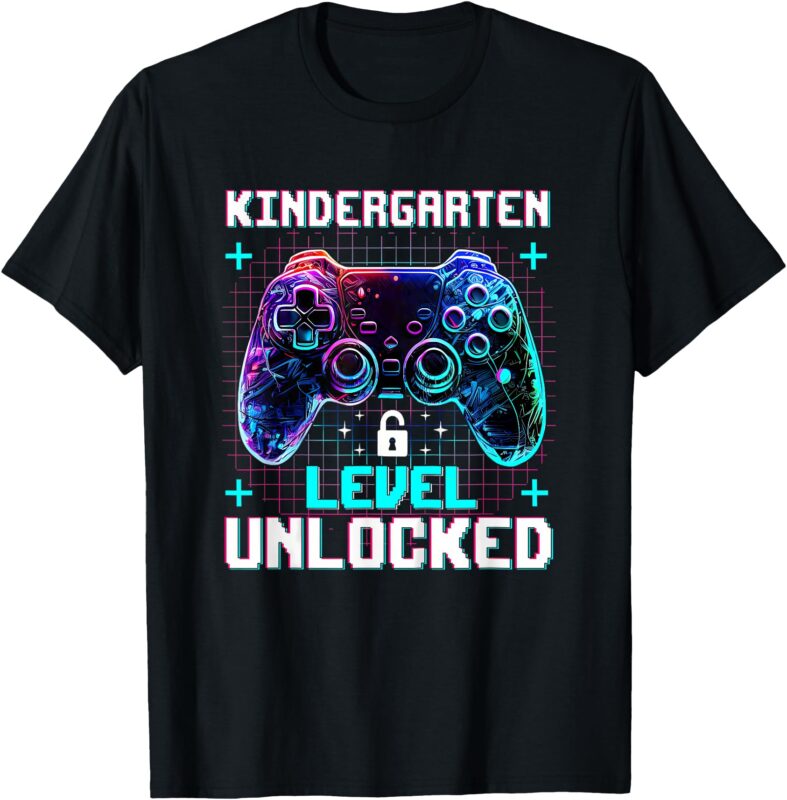 Kids Kindergarten Level Unlocked Game First Day Boys T-Shirt