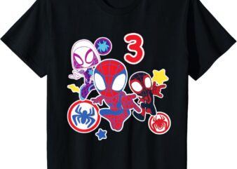 Kids Marvel Spidey and His Amazing Friends 3 Year Old Birthday T-Shirt