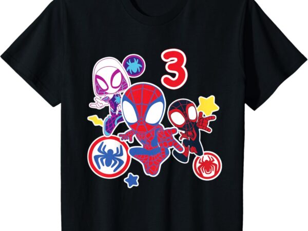 Kids marvel spidey and his amazing friends 3 year old birthday t-shirt