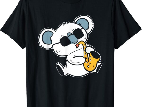 Koala playing saxophone band member t-shirt