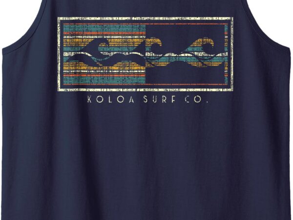 Koloa surf mens three waves logo tank top t shirt vector art