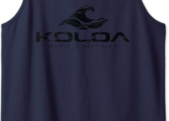 Koloa Surf Vintage Wave Black Logo Surf Shop Graphic Tank Top