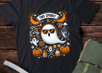 LT-P11 Two Spooky Happy Halloween Birthday Party t shirt vector graphic