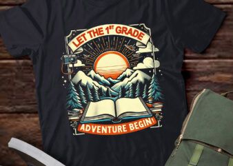 LT-P3 Let 1st Grade Adventure Begin Back to School Sunset t shirt vector graphic