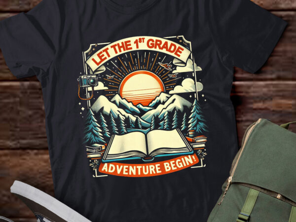 Lt-p3 let 1st grade adventure begin back to school sunset t shirt vector graphic