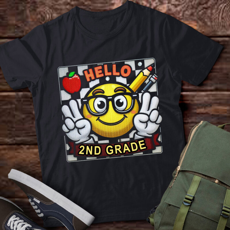 LT-P4 Retro second Hello 2nd Grade Back To School Teacher Kid