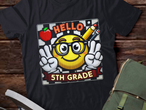 Lt-p4 retro fifth hello 5th grade back to school teacher kid t shirt vector graphic