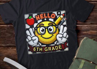 LT-P4 Retro sixth Hello 6th Grade Back To School Teacher Kid t shirt vector graphic