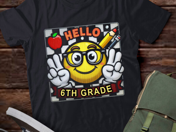 Lt-p4 retro sixth hello 6th grade back to school teacher kid t shirt vector graphic