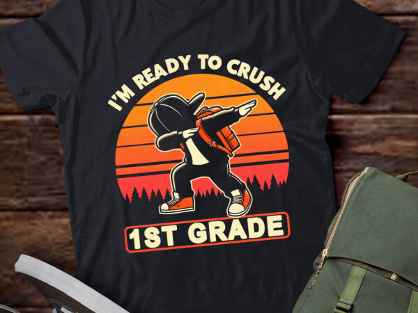 Lt-p5 ready to crush first grade back to school dabbing boy t shirt vector graphic