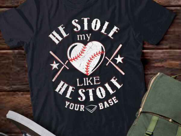 Lt228 he stole my heart baseball mom gifts for women t shirt vector graphic