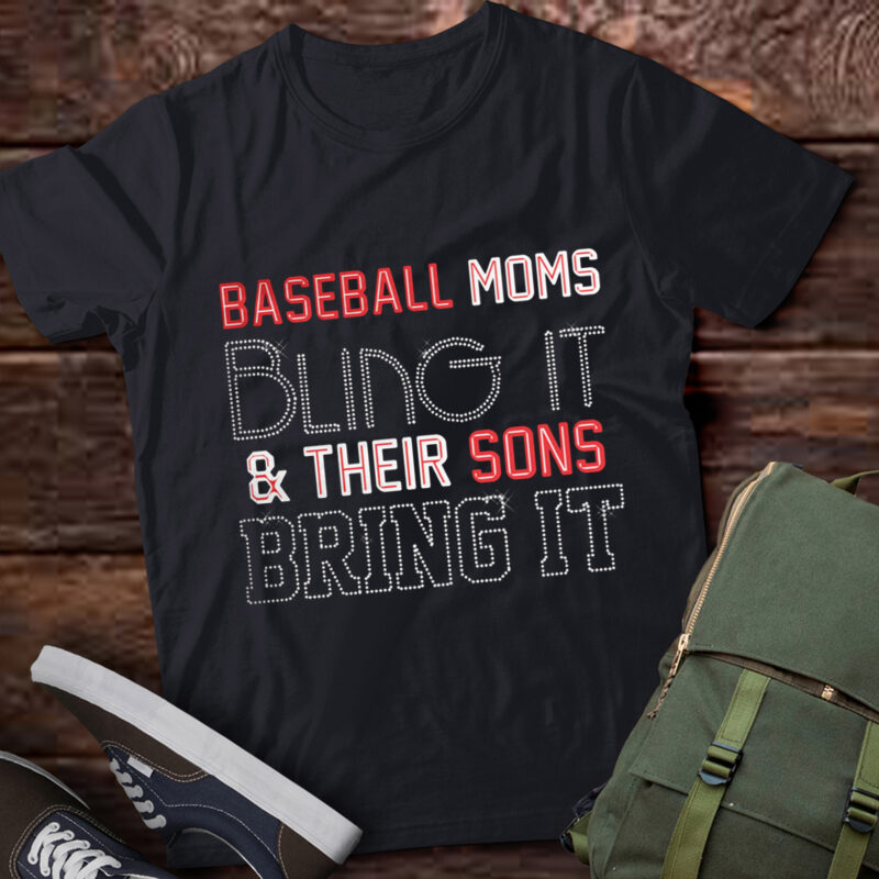 LT231 Bling It Bring It Baseball Mom Shirts For Women