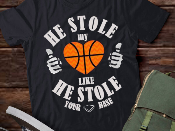 Lt240 he stole my heart basketball mom gifts for women t shirt vector graphic