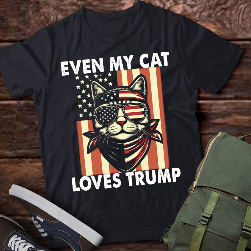 LT246 Even My Cat Loves Trump Cat Sunglasses USA Flag