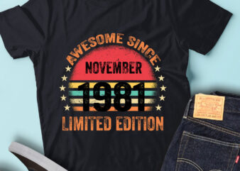 LT93 Birthday Awesome Since November 1981 Limited Edition t shirt vector graphic
