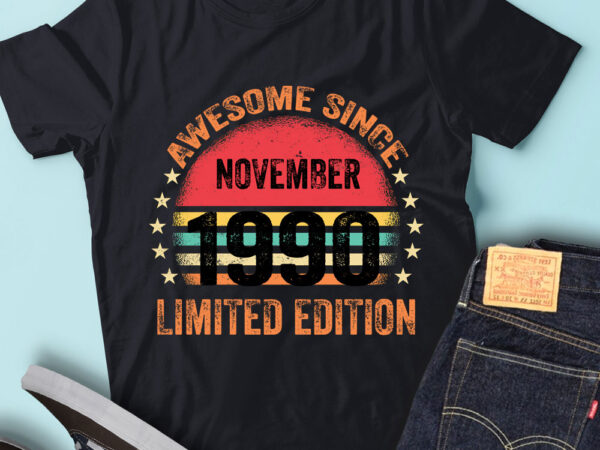 Lt93 birthday awesome since november 1990 limited edition t shirt vector graphic