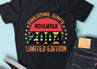 LT93 Birthday Awesome Since November 2004 Limited Edition t shirt vector graphic