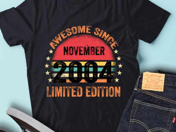 Lt93 birthday awesome since november 2004 limited edition t shirt vector graphic