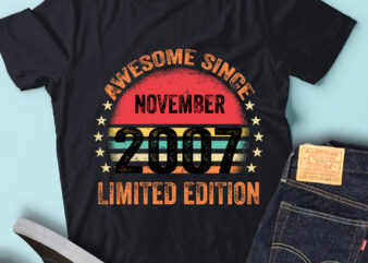 LT93 Birthday Awesome Since November 2007 Limited Edition t shirt vector graphic