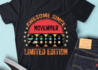 LT93 Birthday Awesome Since November 2008 Limited Edition t shirt vector graphic