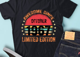 LT93 Birthday Awesome Since October 1967 Limited Edition t shirt vector graphic