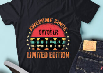 LT93 Birthday Awesome Since October 1968 Limited Edition t shirt vector graphic