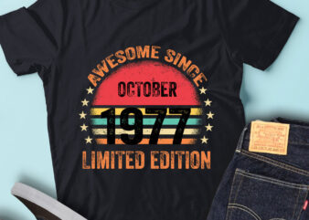 LT93 Birthday Awesome Since October 1977 Limited Edition t shirt vector graphic