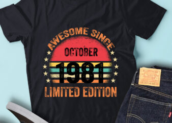 LT93 Birthday Awesome Since October 1981 Limited Edition t shirt vector graphic