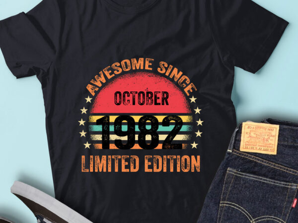 Lt93 birthday awesome since october 1982 limited edition t shirt vector graphic