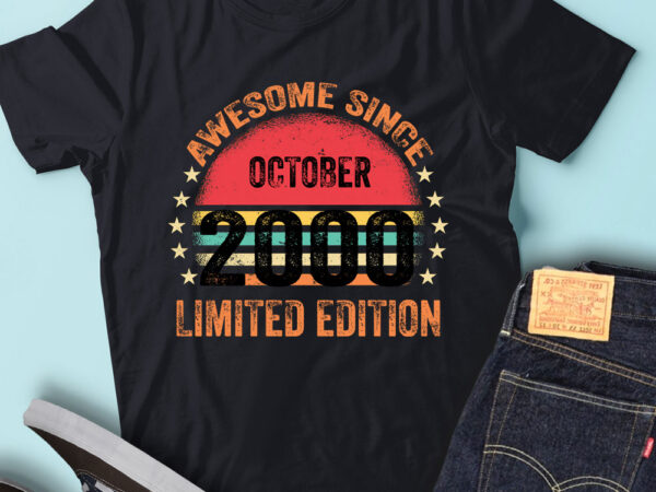 Lt93 birthday awesome since october 2000 limited edition t shirt vector graphic